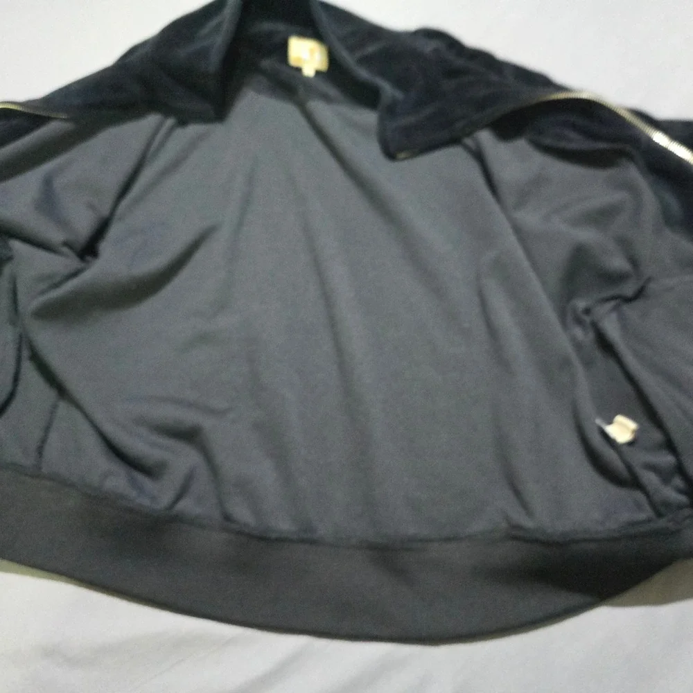 Sweatsedo Track Jacket Mens S Black Velour Full Zip Mock Neck Pockets